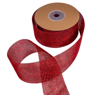 Lenvászon szalag bordó 4cm x10yard 