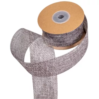 Lenvászon szalag sötét szürke 4cm10yard