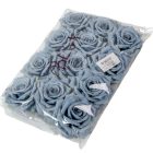 Rózsa virágfej kékesszürke D10cm 12db/csom