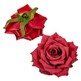 Rózsa virágfej bordó D10cm 12db/csom