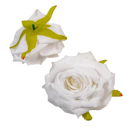 Rózsa virágfej fehér D10cm 12db/csom