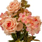Rózsa, hortenzia csokor 7v. M41cm 24db/#