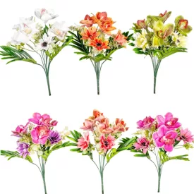 Orchidea, margaréta csokor 7v. mix M45cm 24db/#