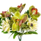 Orchidea, margaréta csokor 7v. mix M45cm 24db/#
