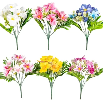Hibiszkusz csokor gumi 7v. mix M44cm 24db/#