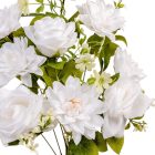 Rózsa/dália csokor féloldalas 9v. fehér,krém M50cm 24db/#