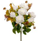 Rózsa csokor 9v. krém M45cm 12ágú 24db/#