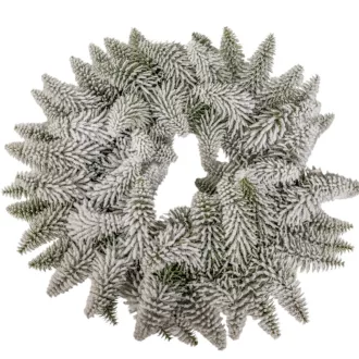 Fenyő koszorú havas zöld D43cm