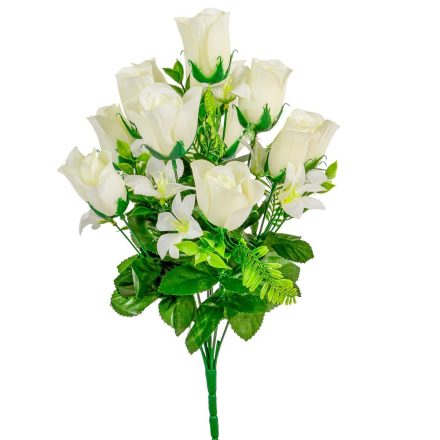 Rózsa, csillagvirág csokor 12v. M44cm 12db/#