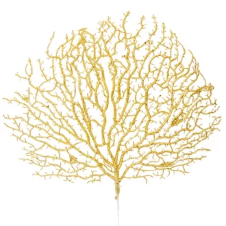 Glitteres legyező ág arany M44cm