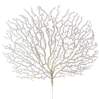 Glitteres legyező ág ezüst M44cm
