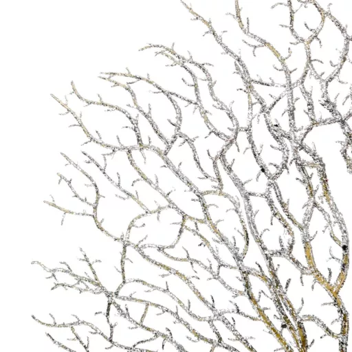 Glitteres legyező ág ezüst M44cm