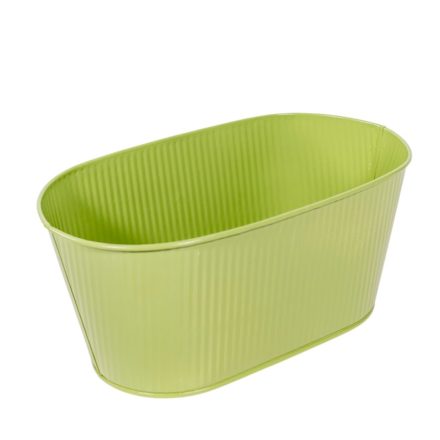 Astana ovális fém ültetőtál olivazöld M11x24,5x14cm