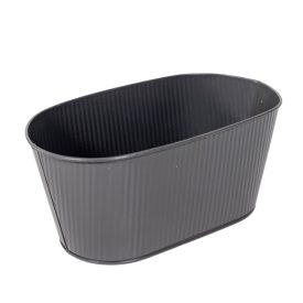 Astana ovális fém ültetőtál szürke M11x24,5x14cm