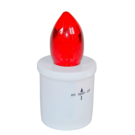 Ledes gyertya piros M11cm (elemmel)