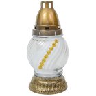 Strasszos gömb üvegmécses arany 40gr 21cm 10db/#