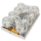 Strasszos gömb üvegmécses arany 40gr 21cm 10db/#