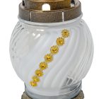 Strasszos gömb üvegmécses arany 40gr 21cm 10db/#