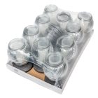 Strasszos gömb üvegmécses ezüst 40gr 21cm 10db/#