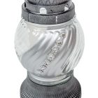 Strasszos gömb üvegmécses ezüst 40gr 21cm 10db/#