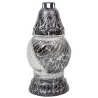 Festett strasszos gömb üvegmécses fekete 40gr 21cm 10db/# 