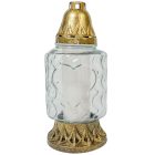 Szív mintás üvegmécses arany 70gr 24,5cm 8db/# 