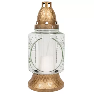 Kör mintás üvegmécses arany 70gr 26cm 8db/# 