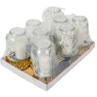 Szív mintás üvegmécses arany 70gr 24,5cm 8db/# 