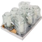 Szív mintás üvegmécses ezüst 70gr 24,5cm 8db/# 