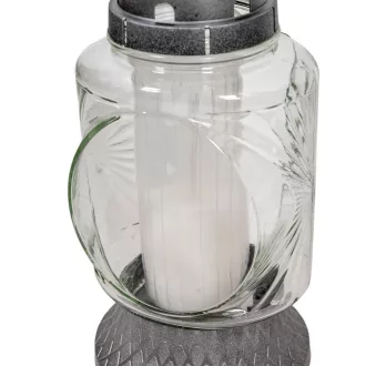 Kör mintás  üvegmécses ezüst 70gr 26cm 8db/# 
