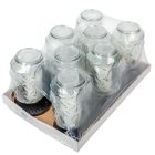 Szív mintás üvegmécses fekete 70gr 24,5cm 8db/# 