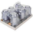 Szív mintás üvegmécses szürke 70gr 24,5cm 8db/# 