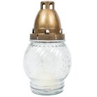 Nagy gömb üvegmécses fehér-arany 35gr 18,5cm 10db/#