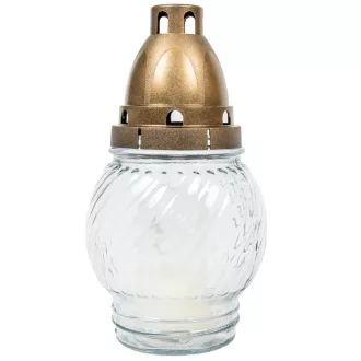 Nagy gömb üvegmécses fehér-arany 35gr 19cm 7db/#