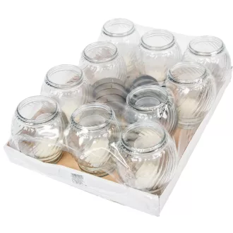 Nagy gömb üvegmécses fehér-arany 35gr 19cm 7db/#
