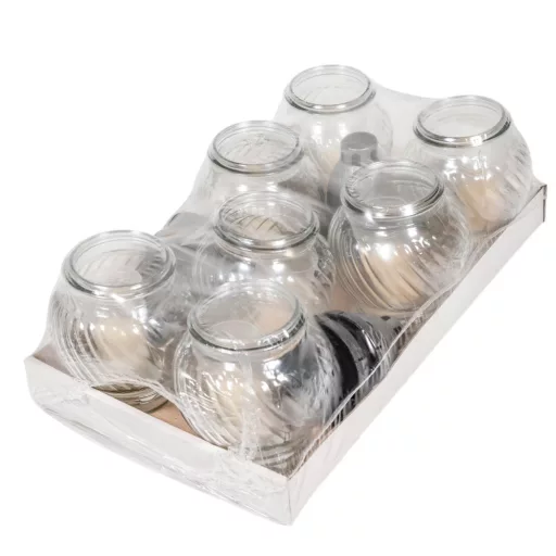 Nagy gömb üvegmécses fehér-ezüst 35gr 19cm 7db/#