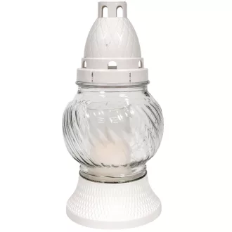 Nagy gömb üvegmécses fehér 35gr 22cm 6db/#