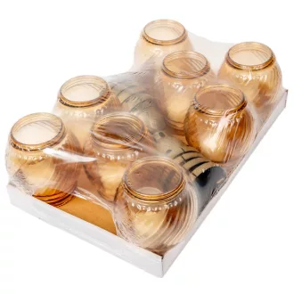 Nagy gömb üvegmécses arany 40gr 19cm 10db/#