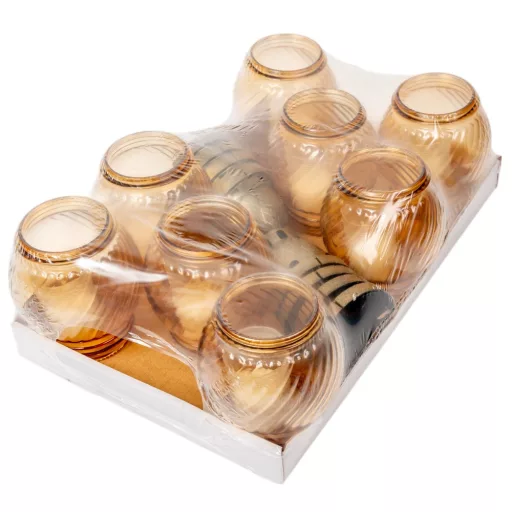 Nagy gömb üvegmécses arany 40gr 19cm 10db/#