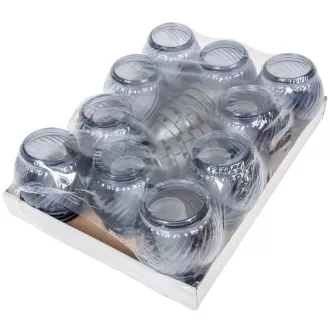 Nagy gömb üvegmécses szürke 40gr 19cm 10db/#