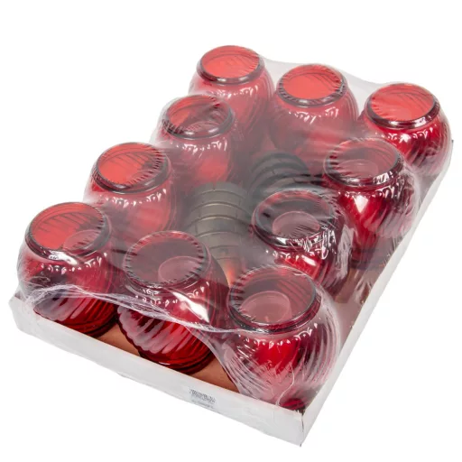 Nagy gömb üvegmécses piros 35gr 19cm 10db/#