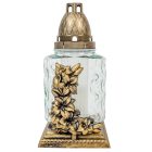 Virágos kocka üvegmécses arany 65gr 23cm 6db/#