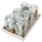 Virágos kocka üvegmécses arany 65gr 23cm 6db/#