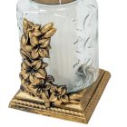 Virágos kocka üvegmécses arany 65gr 23cm 6db/#