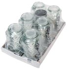 Virágos kocka üvegmécses ezüst 65gr 23cm 6db/#