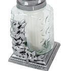 Virágos kocka üvegmécses ezüst 65gr 23cm 6db/#