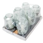 Szívünkben örökké élsz feliratos matt felületes üvegmécses ezüst 70gr 25cm 8db/#