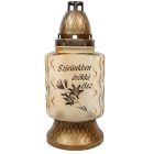 Szívünkben örökké élsz feliratos matt felületes üvegmécses arany 70gr 25cm 8db/#