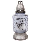 Szívünkben örökké élsz feliratos matt felületes üvegmécses szürke 70gr 25cm 8db/#