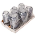 Szívünkben örökké élsz feliratos matt felületes üvegmécses szürke 70gr 25cm 8db/#